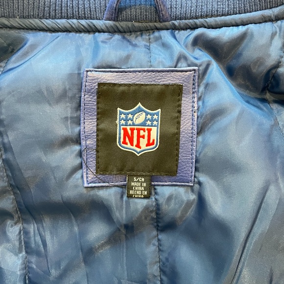 New York Giants Leather Bomber Jacket Size Small - Picture 10 of 13